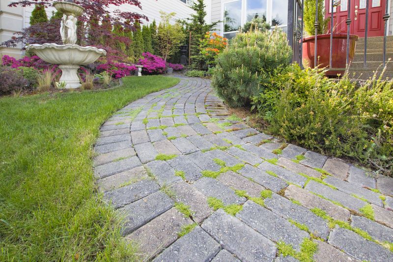 Walkway with Patterned Pavers